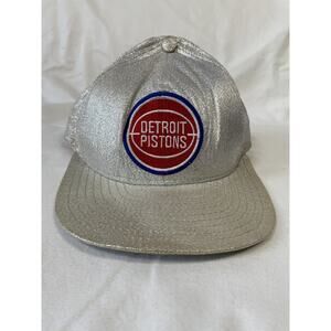 Vintage AJD Detroit Pistons Hat, Silver, Glitter, USA,
